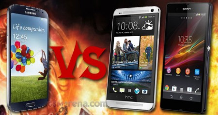 گلکسی اس ۴ در مقایسه رو در رو با HTC One و Xperia Z - دیجینوی