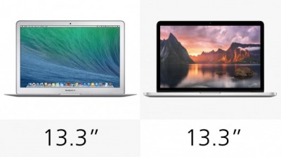 مقایسه همراه با تصویر Macbook Air 2014 و Macbook pro