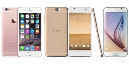 مقایسه گوشی های هوشمند HTC One A9 ،Apple iPhone 6s و Samsung Galaxy S6 - دیجینوی