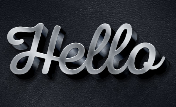 3D Metallic Text Effect - 600