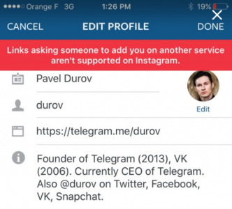 Instagram اجازه‌ی تبلیغ اکانت Telegram یا Snapchat را نمی‌دهد - دیجینوی
