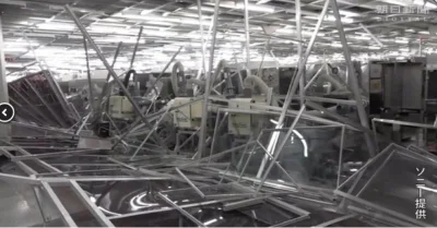 تصاویری که خسارت و شدت آسیب زلزله را در کارخانه تولید سنسور سونی در کوماموتو را نشان می‌دهد - دیجینوی