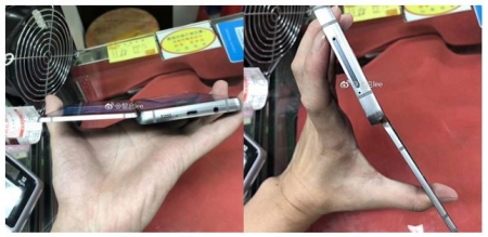 تصاویری از گوشی منحنی کنسل شده‌ی سامسونگ، به نام پروژه‌ی V، منتشر شد - دیجینوی