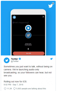 توییتر قابلیت پخش زنده‌ی صوتی را برای کاربران فراهم می‌کند - دیجینوی