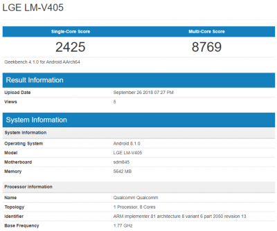 نتایج بنچمارک نسخه Verizon گوشی LG V40 فاش شد - دیجینوی