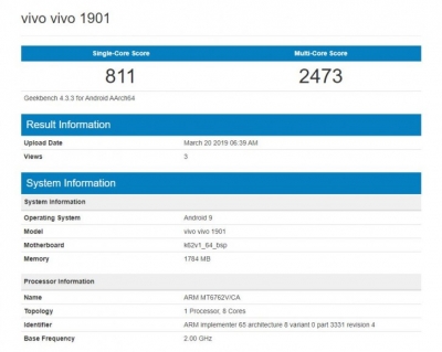 دو گوشی جدید Vivo در Geekbench - دیجینوی