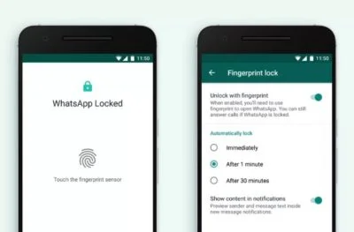 قابلیت قفل واتساپ با استفاده از سنسور اثر انگشت برای اندروید نیز ارائه شد