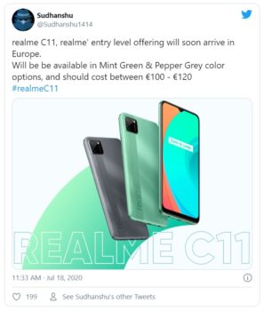 احتمال ورود Realme C11 به بازار اروپا - دیجینوی