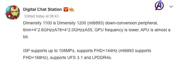 MediaTek-Dimensity-1100-Leak