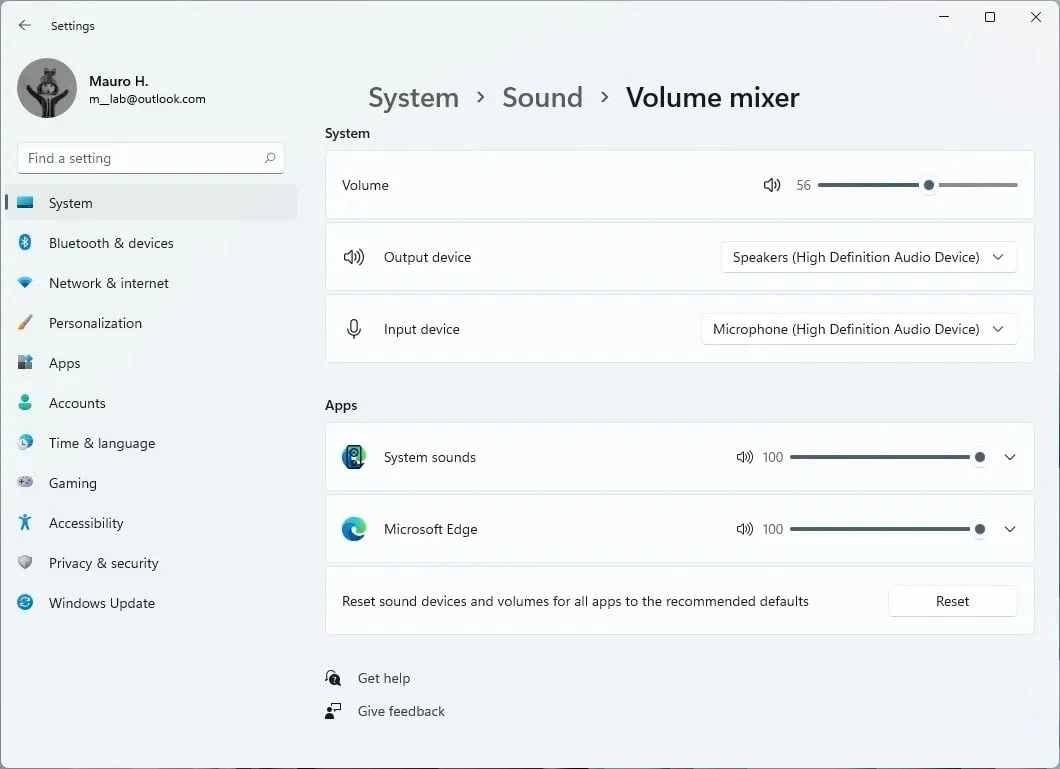 windows-11-new-volume-mixer-settings ۹ تغییر ویندوز ۱۱ که از وجود آن ها خبر ندارید