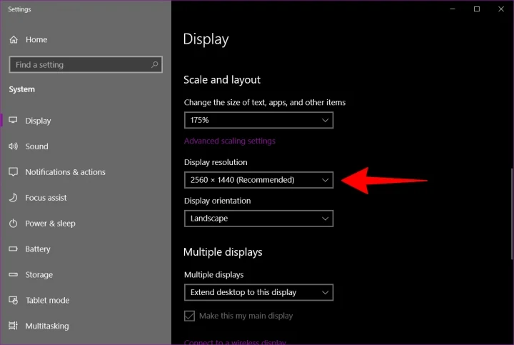 windows-10-change-display-resolution آموزش حل مشکلات نمایشگر و مانیتور چند گانه