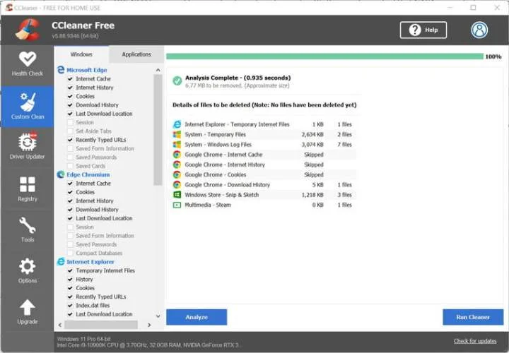 ccleaner-windows-11 برنامه هایی که باید روی لپ تاپ گیمینگ خود نصب کنید
