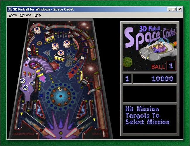 3d_pinball بازی هایی که مایکروسافت با ویندوز عرضه کرد