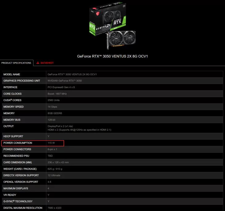 ام اس آی RTX 3050