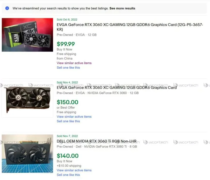 RTX 30 eBay Price 1 قیمت کارتهای RTX 30 در eBay