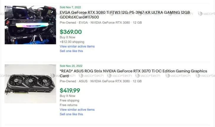 RTX 30 eBay Price 4 قیمت کارتهای RTX 30 در eBay