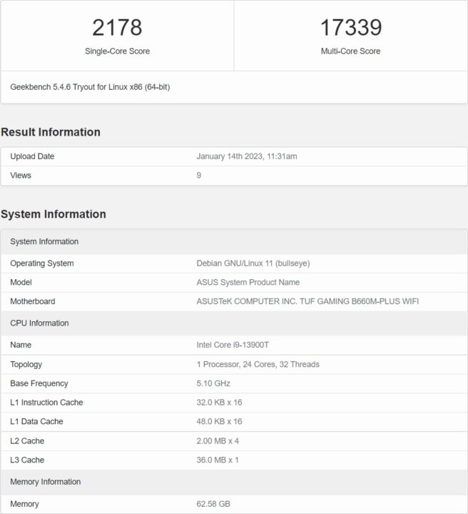 نتایج بنچمارک پردازنده Core i9-13900T اینتل منتشر شد - دیجینوی