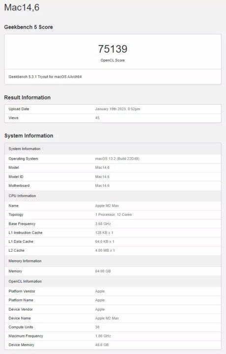 M2 Max With 38-Core GPU Loses to Laptop RTX 4070 in OpenCL Benbchmark A Performance Difference of 35 Percent تراشه M2 مکس اپل پردازنده گرافیکی RTX 4070 انویدیا را شکست داد - دیجینوی