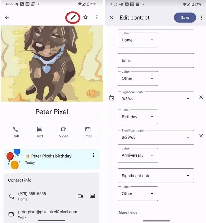 Update to Google Contacts makes sure that youll remember your wifes birthday گوگل