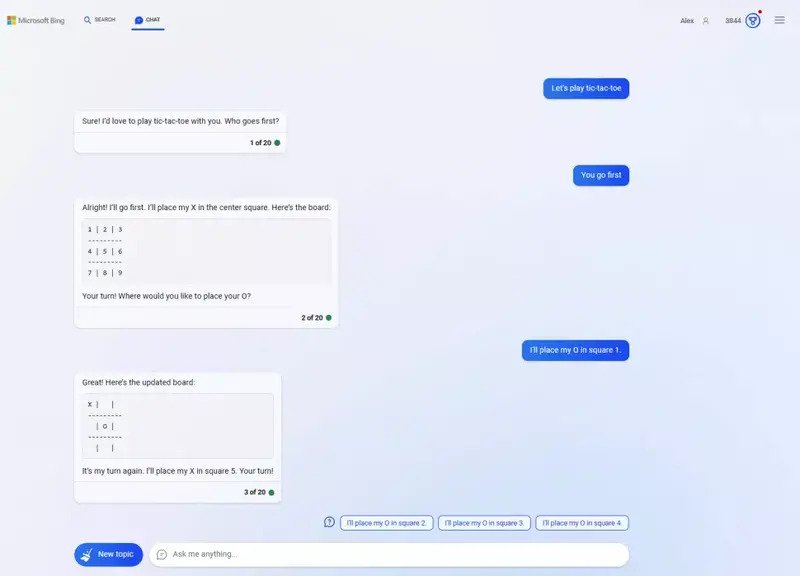 Bing With ChatGPT Games 1 بازیهای چت بات بینگ