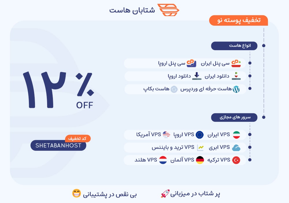 کد تخفیف 12 درصدی shetabanhost به مناسبت قالب جدید وبسایت