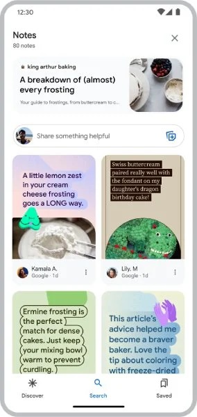 Google introduces new Notes feature for search results گوگل Notes