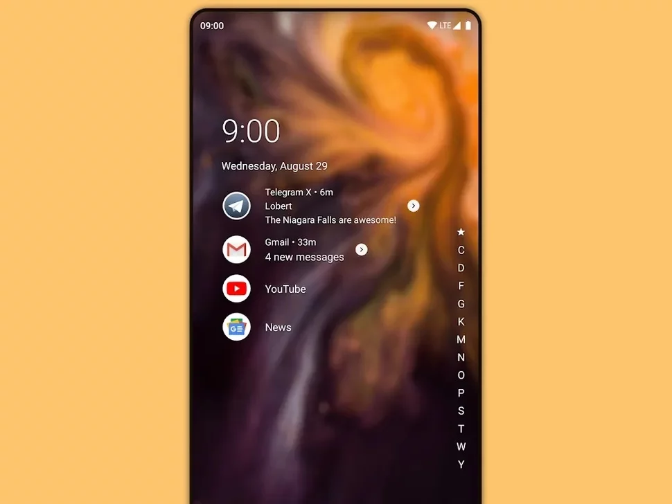 2-NIAGARA-LAUNCHER بهترین لانچرهای اندروید در سال ۲۰۲۳