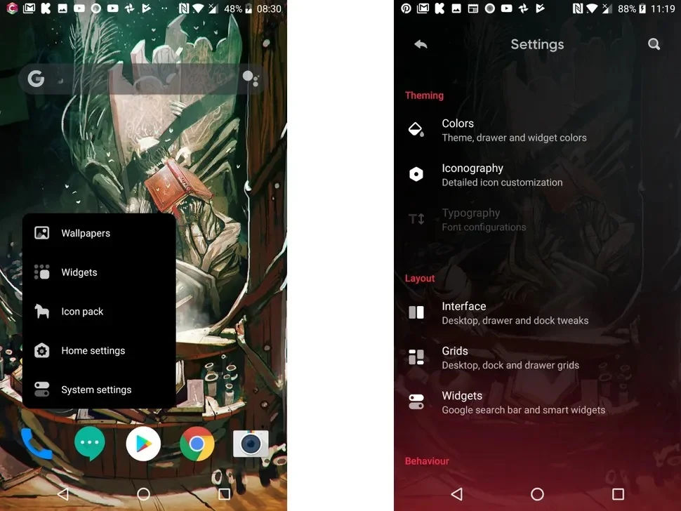 5-HYPERION-LAUNCHER بهترین لانچرهای اندروید در سال ۲۰۲۳