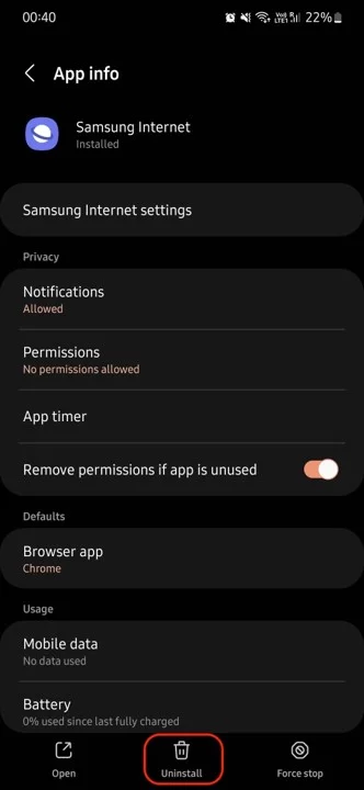 How to remove Samsung applications from the phone 9-1 حذف برنامه های سامسونگ از گوشی