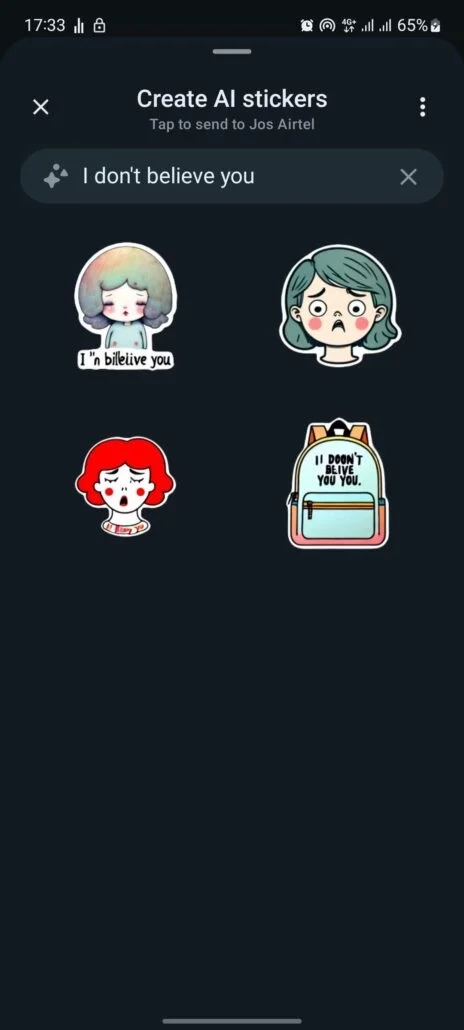 create-ai-generated-stickers-on-whatsapp2 ساخت استیکر با هوش مصنوعی در واتساپ