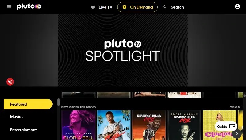 برنامه رایگان پخش فیلم: Pluto TV