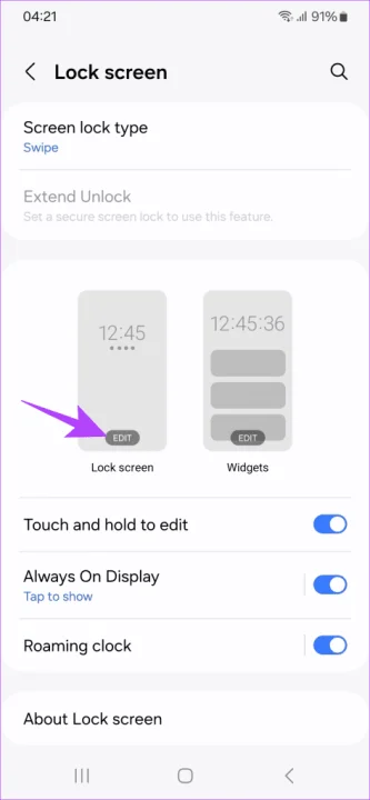navigate-to-Settings-Lock-screen-and-then-tap-on-the-Edit-button-over-Lock-screen-473x1024 رابط کاربری One UI 6 سامسونگ