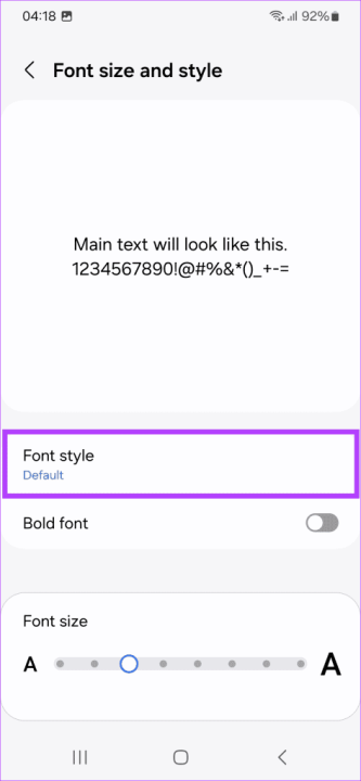 selecting-Default-as-the-Font-style-473x1024 رابط کاربری One UI 6 سامسونگ