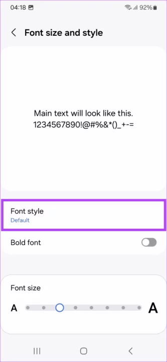 selecting-Default-as-the-Font-style-473x1024 رابط کاربری One UI 6 سامسونگ