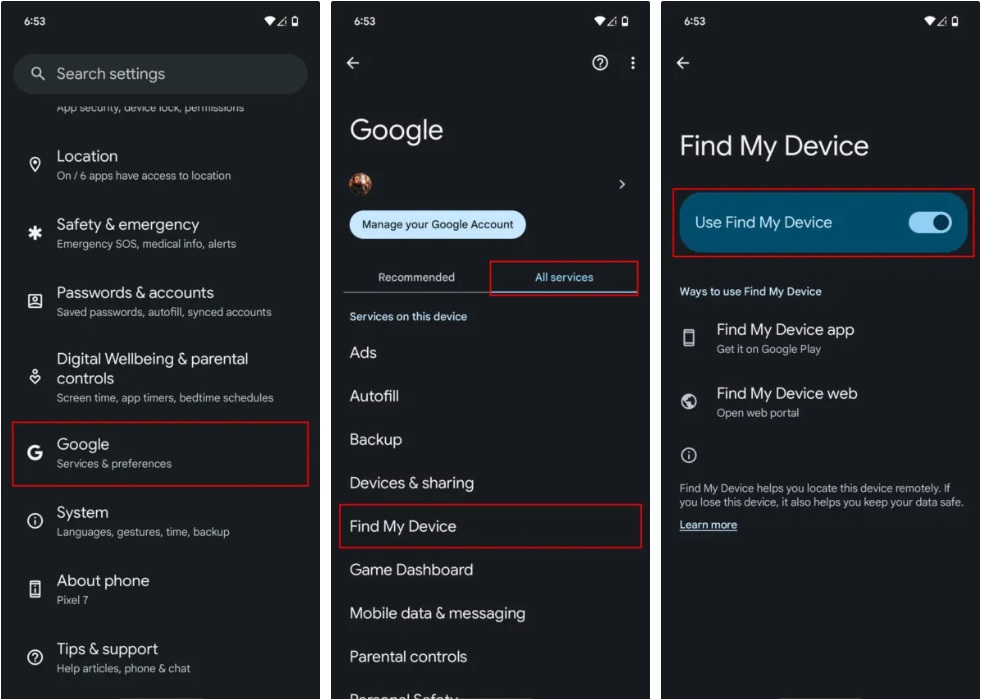 How to activate Find My Device on Android باز کردن قفل گوشی اندروید