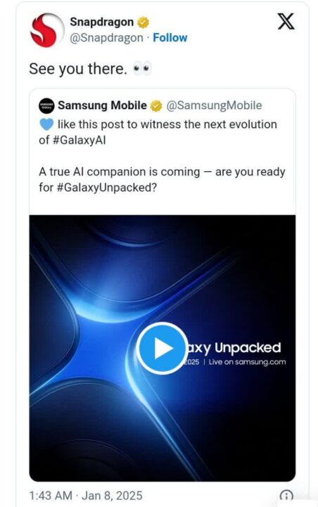 Qualcomm has confirmed a Snapdragon chip in Samsungs Galaxy S25 flagships-2 گلکسی S25 با تراشه اسنپدراگون