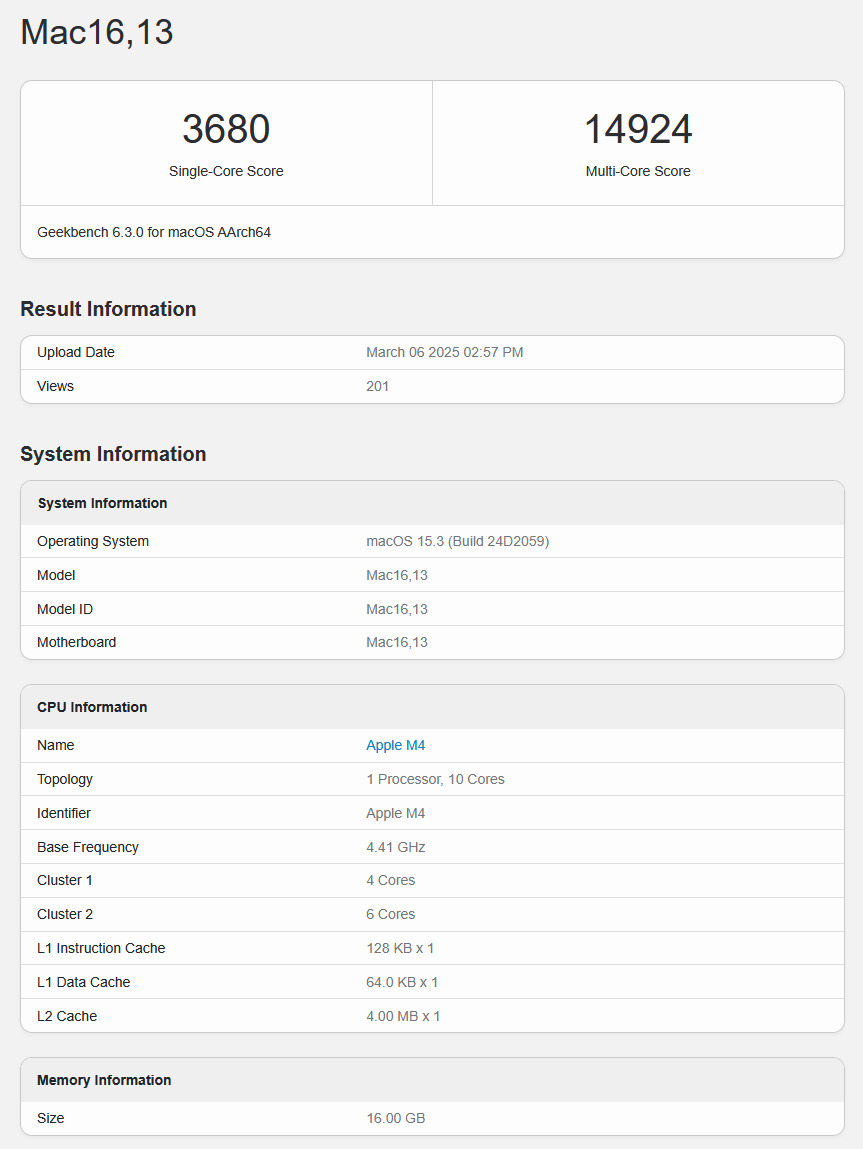 m4-macBook-air-makes-geekbench-debut1 مکبوک ایر M4 در گیکبنچ