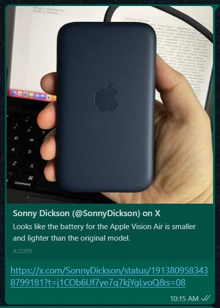 Apple Vision Air Battery Puck Allegedly Gets1 اپل ویژن ایر