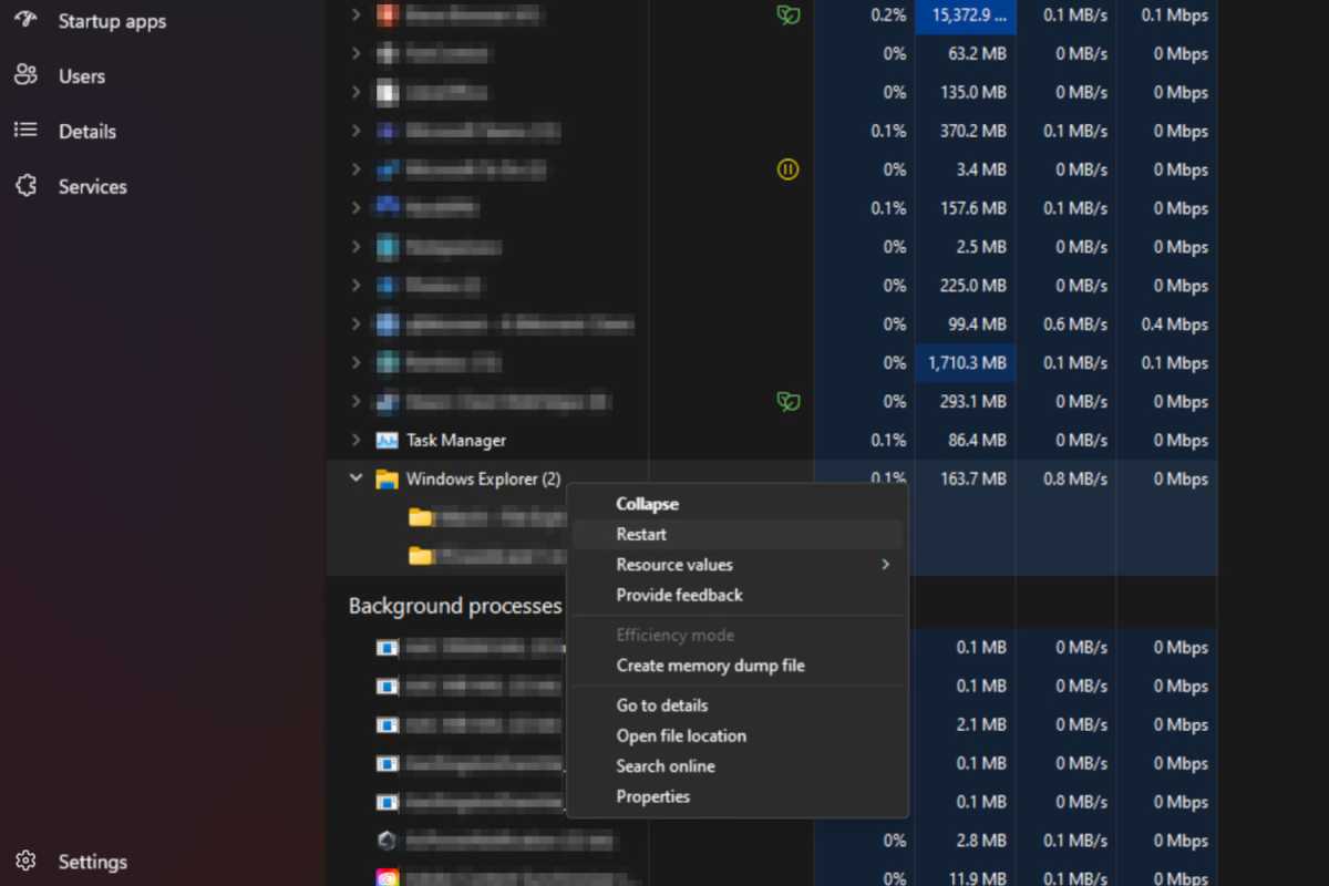 Task-Manager-restart-Windows-Explorer-screenshot نکات کاربردی Task Manager برای بهبود عملکرد ویندوز - دیجینوی