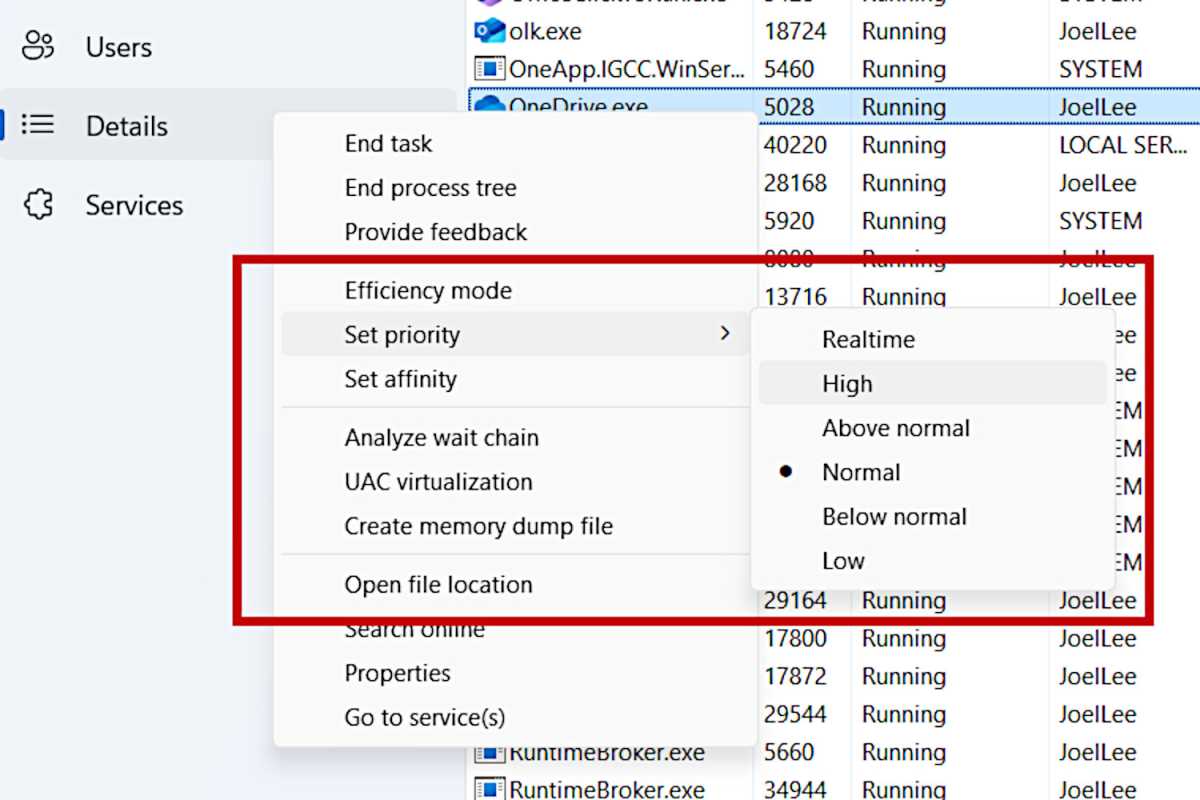 Task-Manager-set-process-priority-screenshot نکات کاربردی Task Manager برای بهبود عملکرد ویندوز - دیجینوی