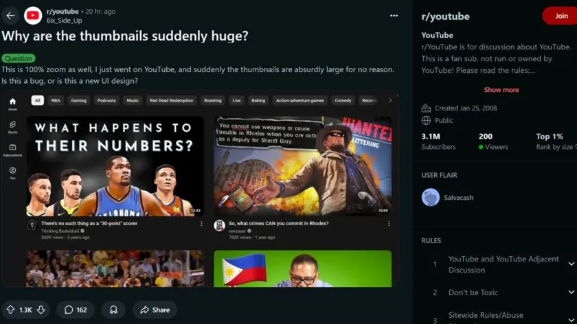 Big Thumbnails in youtube