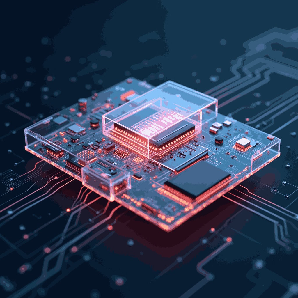 3d_render_of_a_transparent_electronic_circuit_showing_internal_layout_and_a_highlighted_polyester_c_cbjqdl6ymgwv2rvawcse_1_1_11zon خازن پلی استر در طراحی مدارات الکترونیکی - دیجینوی