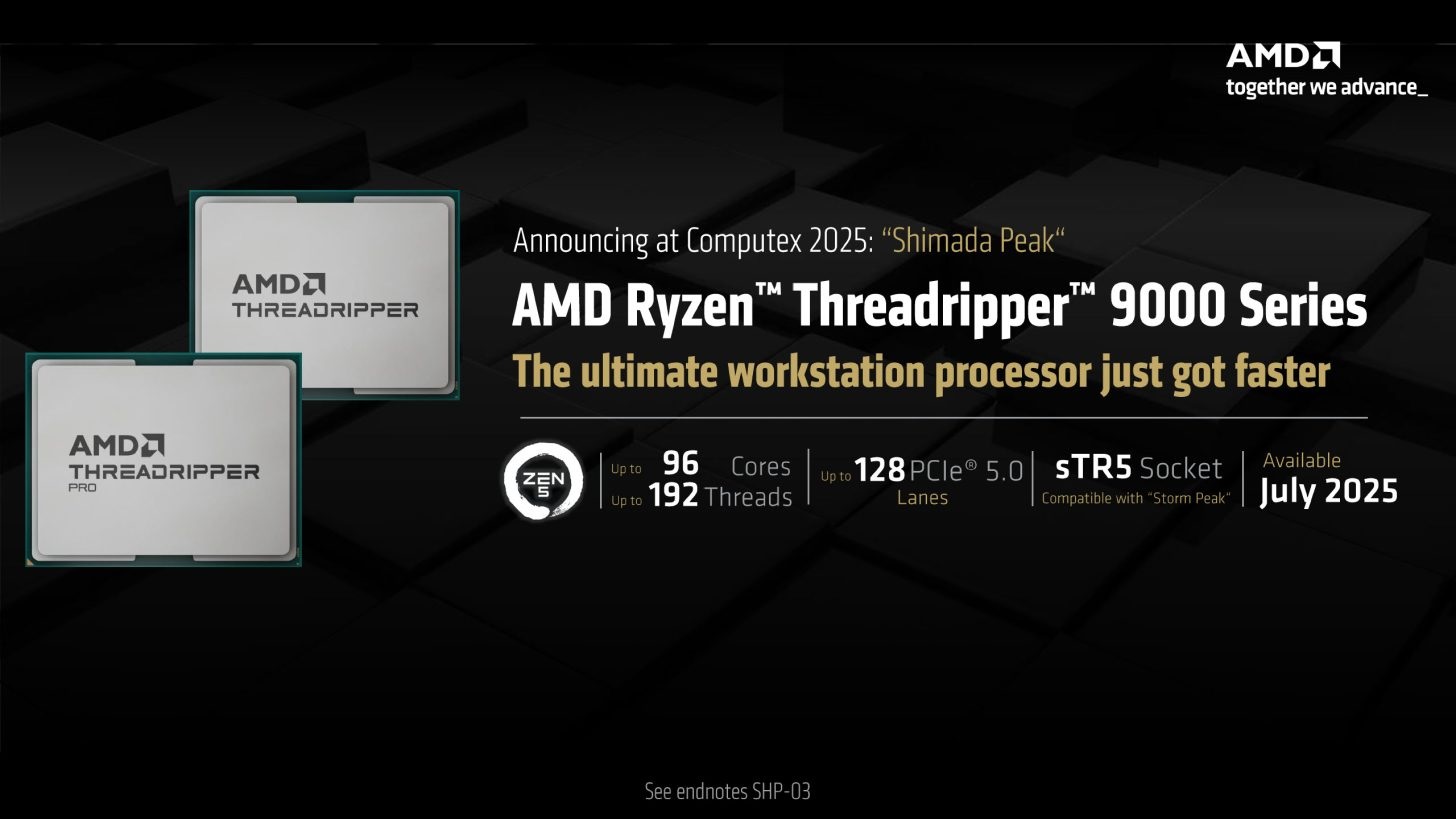 AMD Ryzen Threadripper 9000 Zen 5 CPUs Official-1 پردازندههای AMD Ryzen Threadripper 9000 با معماری Zen 5 معرفی شدند