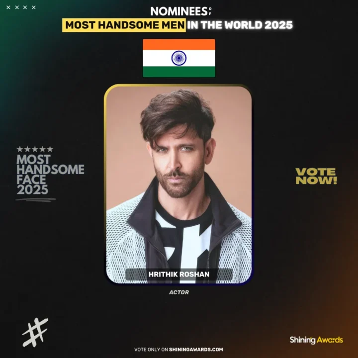 Hrithik-Roshan-Most-Handsome-Men-In-The-World-2025-Shining-Awards جذاب ترین مرد سال ۲۰۲۵ چه کسی است؟ - دیجینوی
