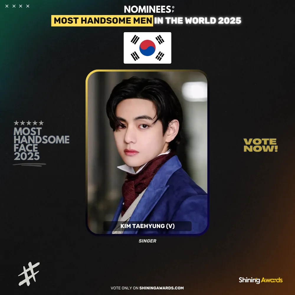Kim-Taehyung-Most-Handsome-Men-In-The-World-2025-Shining-Awards جذاب ترین مرد سال 2025