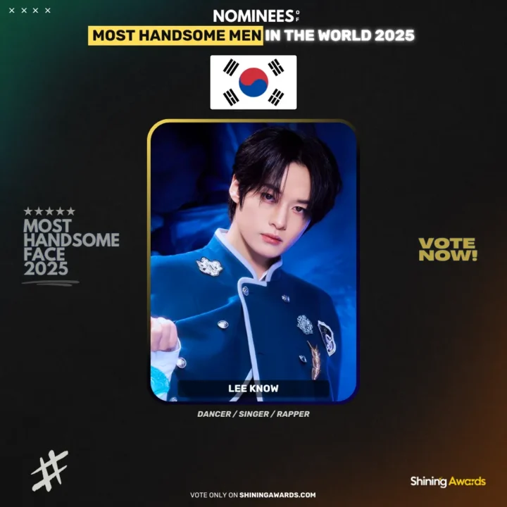 Lee-Know-Most-Handsome-Men-In-The-World-2025-Shining-Awards جذاب ترین مرد سال ۲۰۲۵ چه کسی است؟ - دیجینوی