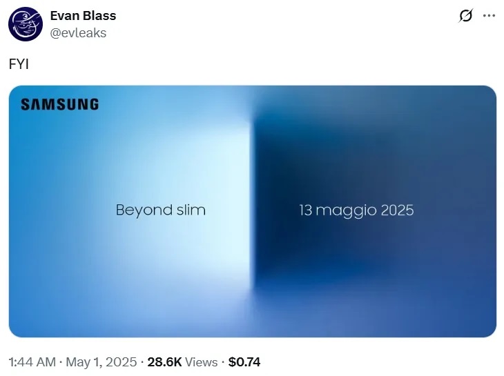 Mark your calendars Galaxy S25 Edge launch date surfaces again گلکسی اس 25 اج
