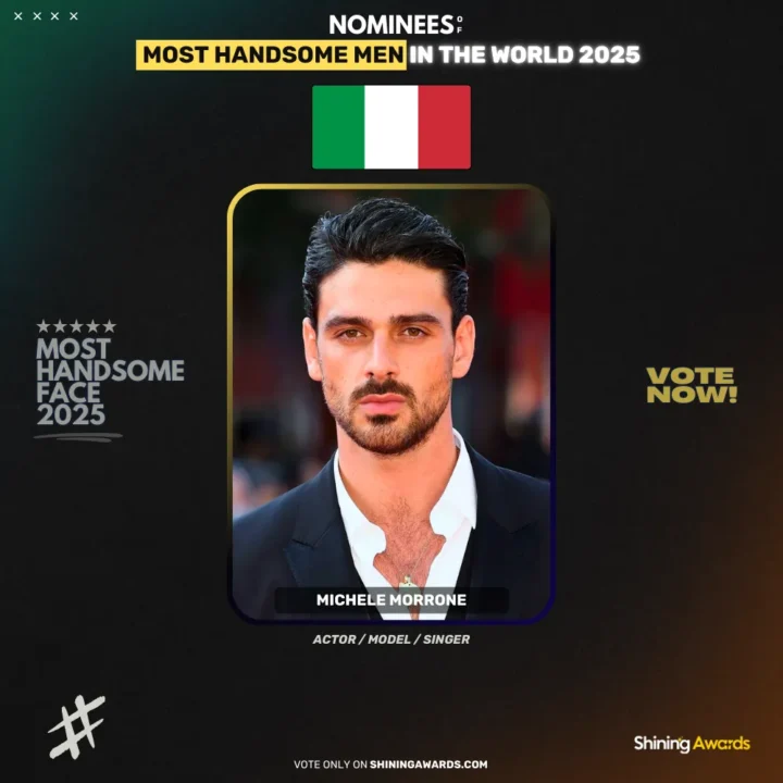 Michele-Morrone-Most-Handsome-Men-In-The-World-2025-Shining-Awards جذاب ترین مرد سال ۲۰۲۵ چه کسی است؟ - دیجینوی
