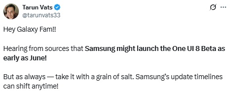 One UI 8 rollout wont follow One UI 7s pace beta1 One UI 8