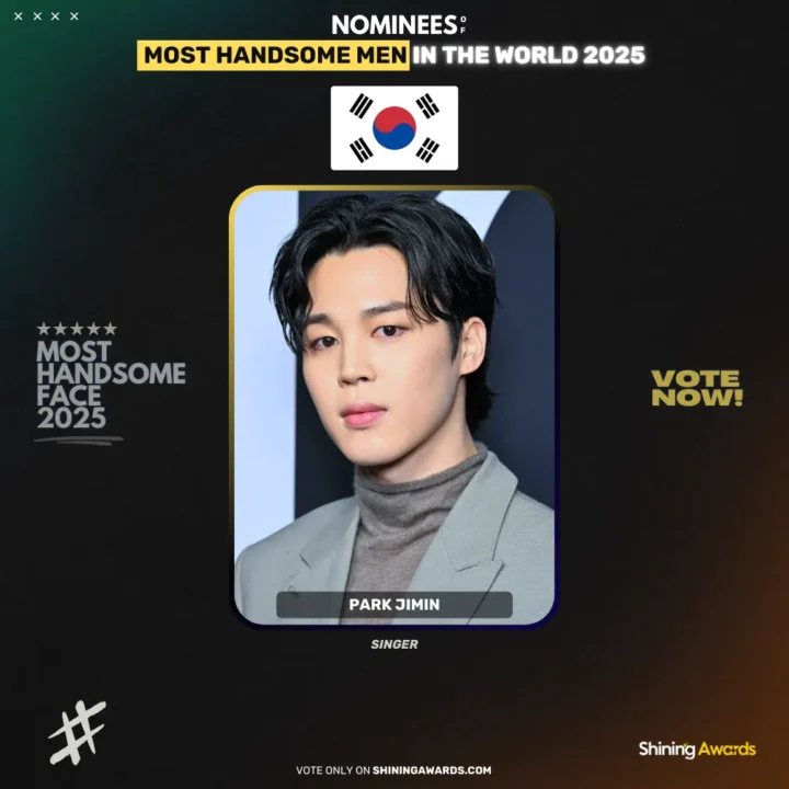 Park-Jimin-Most-Handsome-Men-In-The-World-2025-Shining-Awards جذاب ترین مرد سال ۲۰۲۵ چه کسی است؟ - دیجینوی
